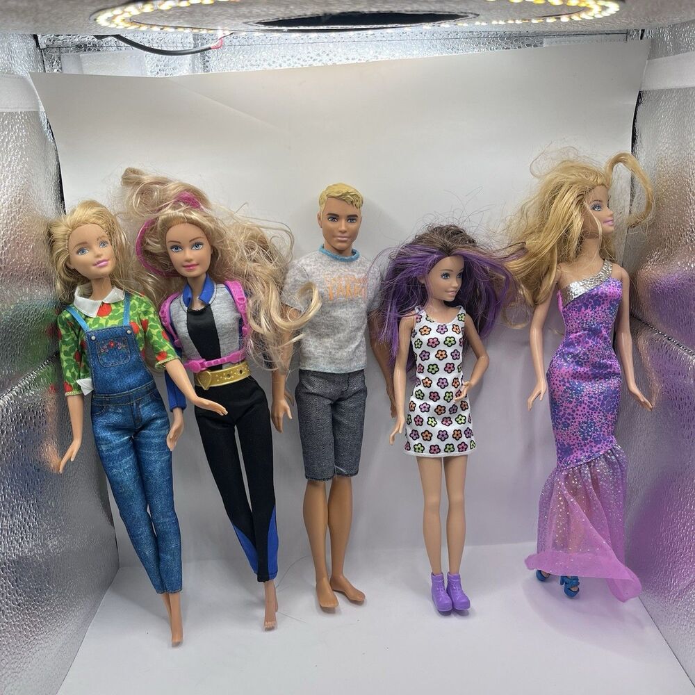 Lot of 5 Mattel Barbie Fashionistas Dolls Includes Ken